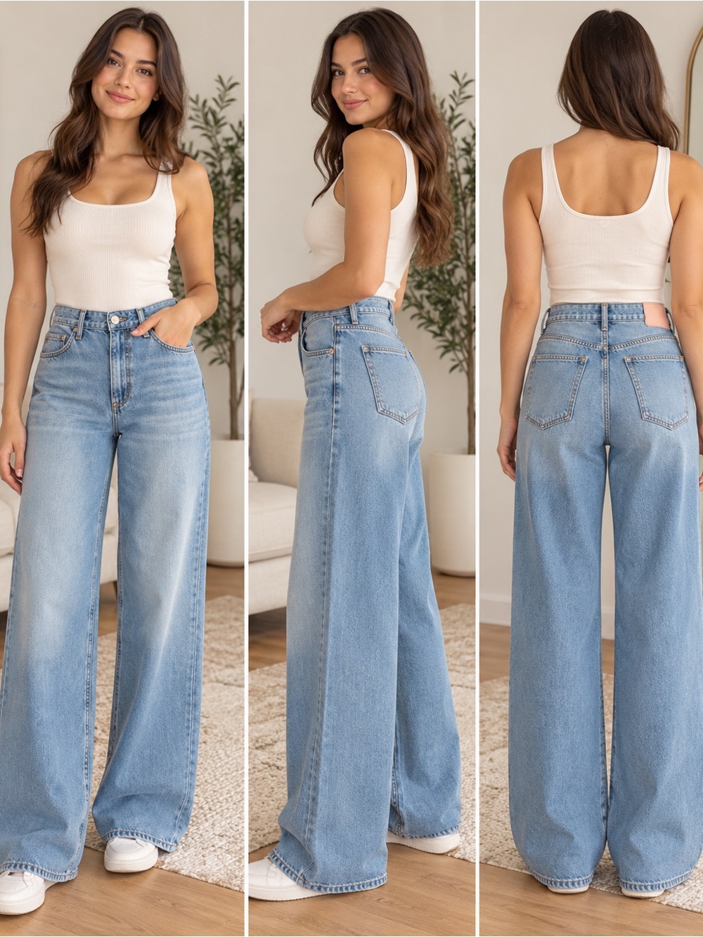 rag & bone Light Blue High-Rise Wide Leg Jeans Approx 34” Waist Y2K